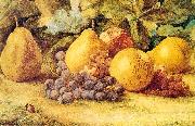 Hill, John William Apples, Pears, and Grapes on the Ground Sweden oil painting artist